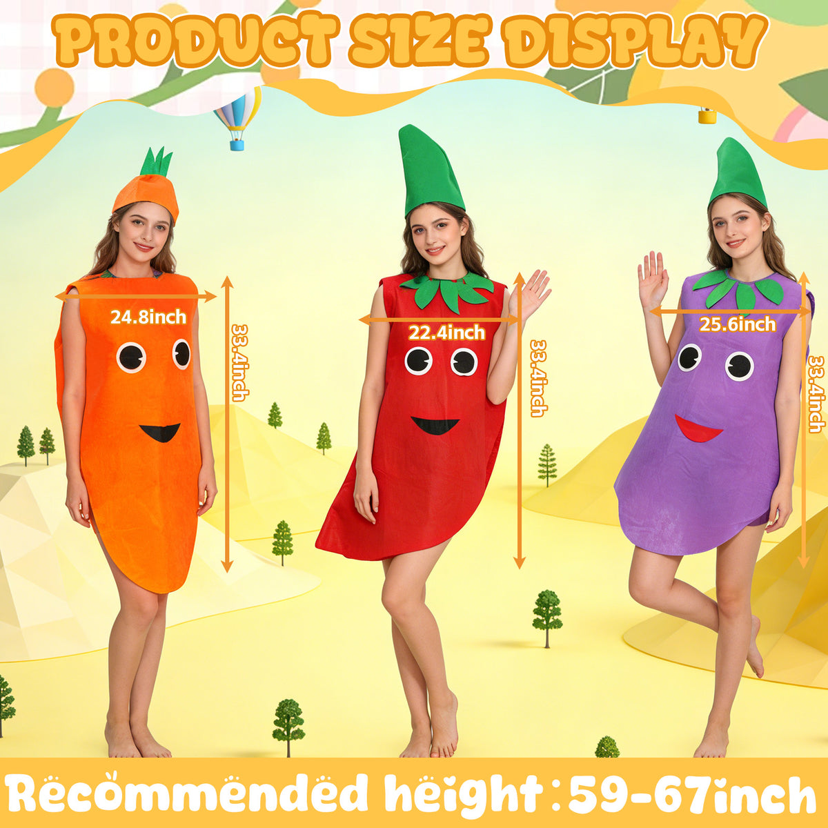 Fruit Costume Set Vegetable Costume Funny Food Outfit for Party Dress Up