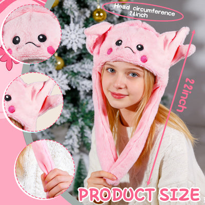 Axolotl Hat Moving Jumping Ear Hat Funny Party Headwear