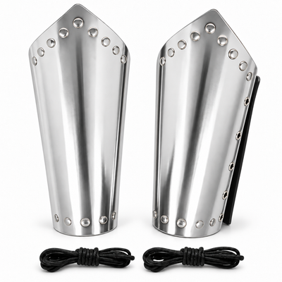 Medieval Arm Bracers Silver Knight Armor Cuff Viking Costume Accessories