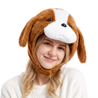 Puppy Floppy Dog Ears Hat Funny Plush Dog Hat for Halloween Adults