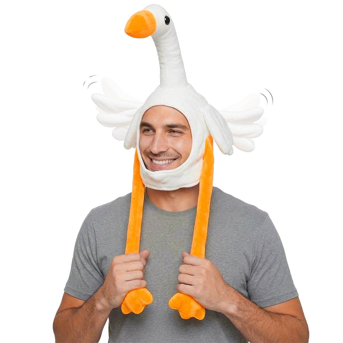 Silly Goose Hat Jumping Hat Moving Wing Party Headwear for Halloween