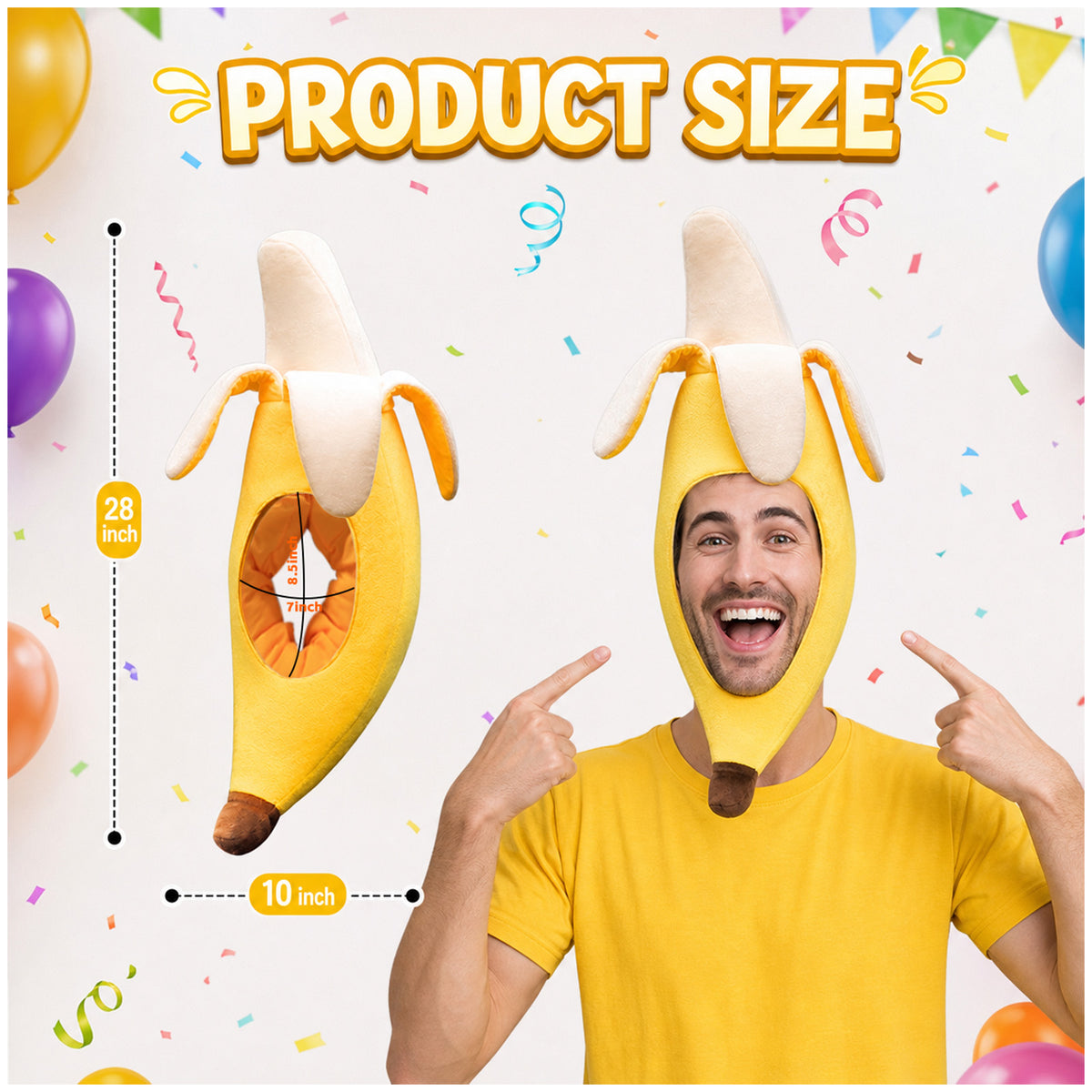 Funny Banana Hat Banana Costume Fruit Costume Dress Up for Party