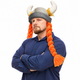 Viking Hat Viking Costume Helmet with Horns Warrior Plush Hat