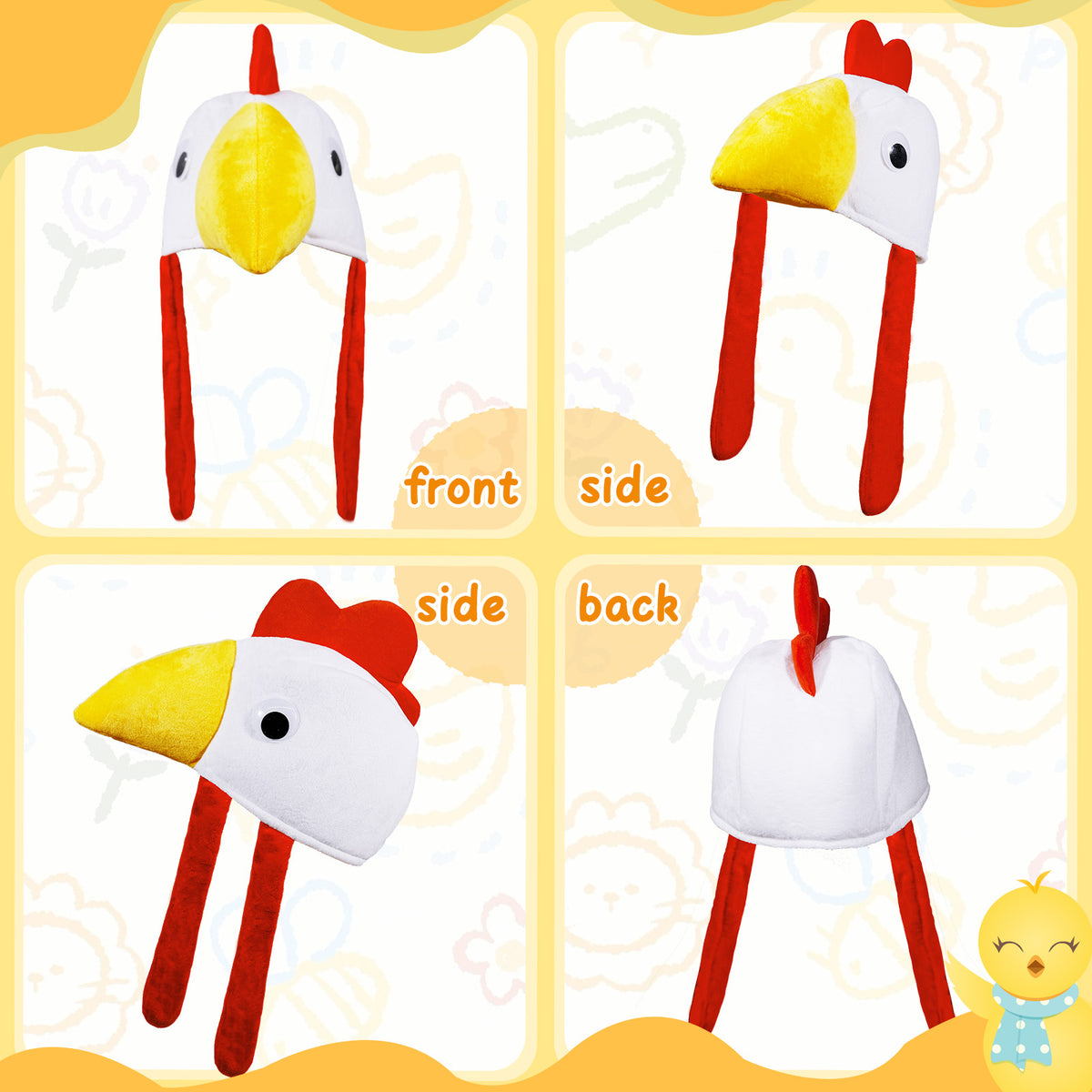 Chicken Costume Set Chicken Hat 2Pcs Rooster Costume Cosplay