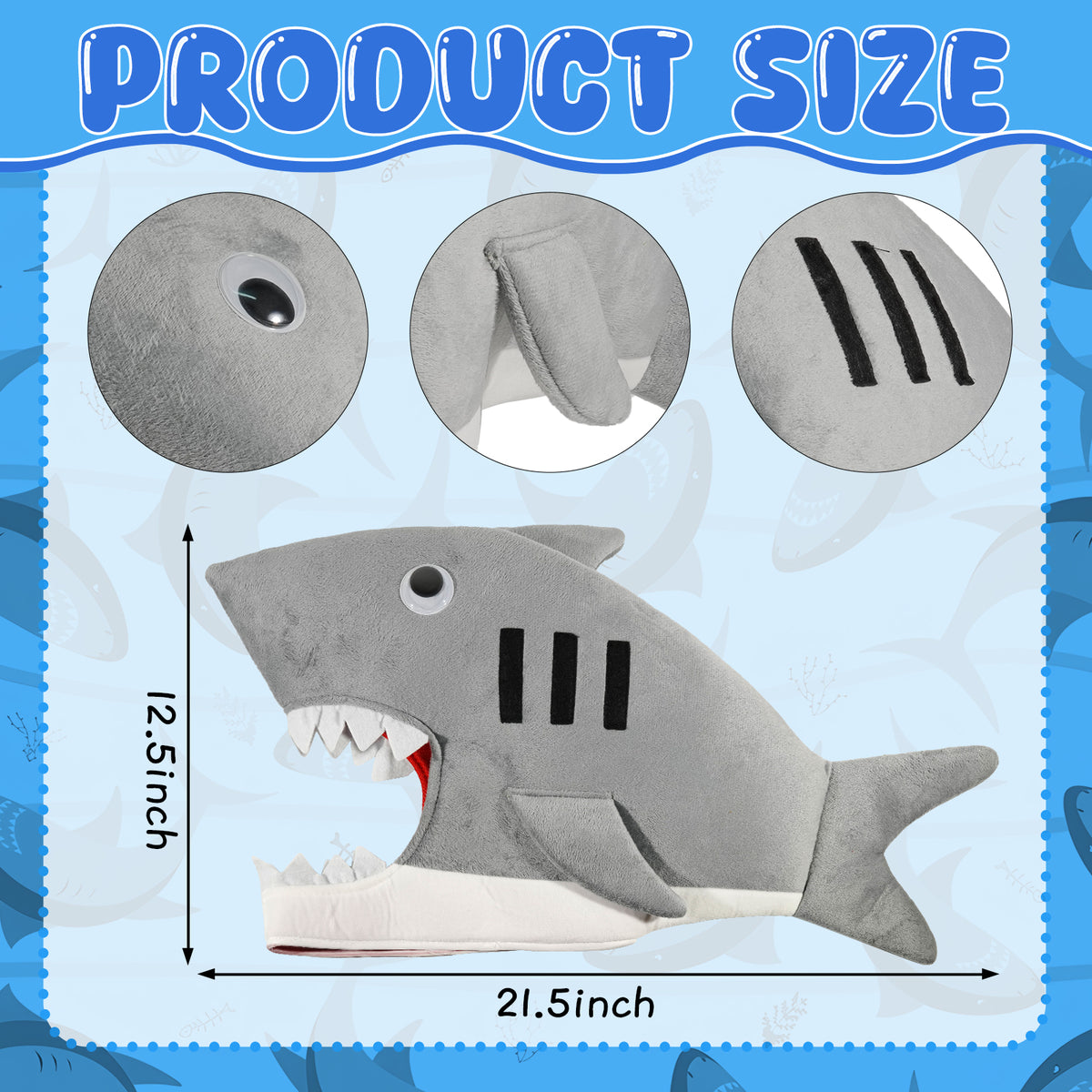 Shark Hat Shark Costume Head Fish Hat Ocean Animal Party Costume