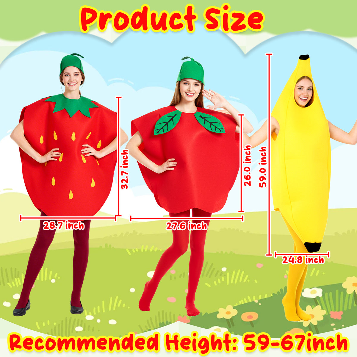 Fruit Costume Set Vegetable Costume Funny Food Outfit for Party Dress Up