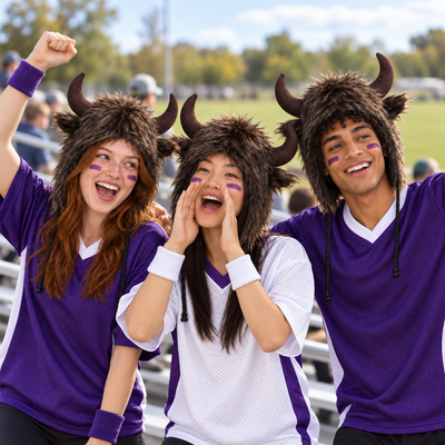 Plush Water Buffalo Hat Furry Winter Costume for Halloween and Parties