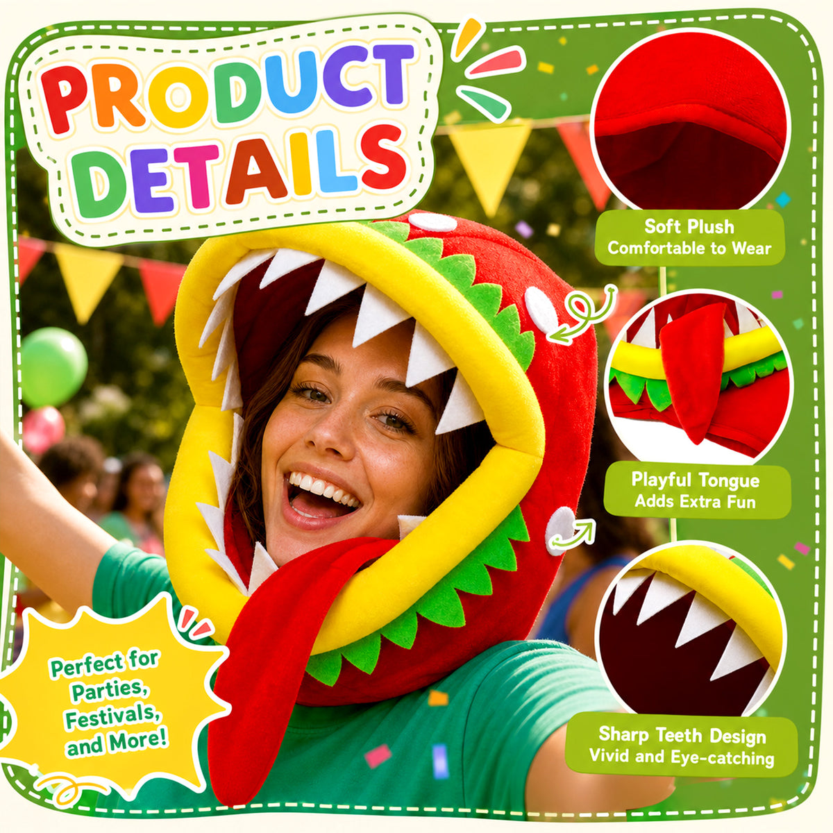 Plant Hat Carnivorous Plant Costume Funny Flower Headwear Party Hat