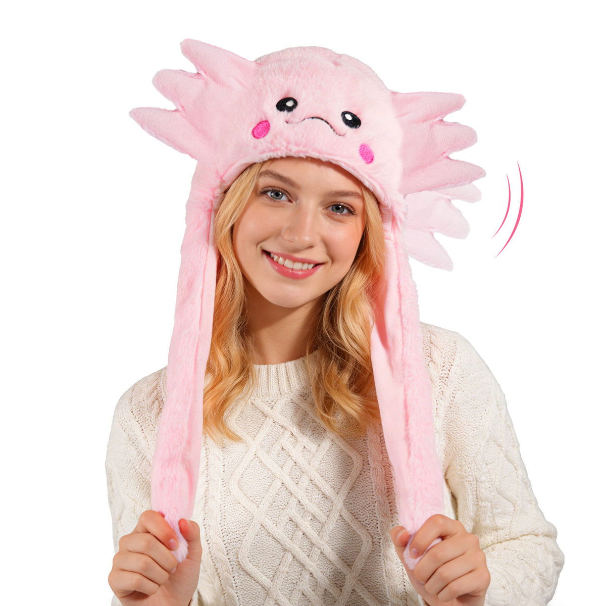 Axolotl Hat Moving Jumping Ear Hat Funny Party Headwear
