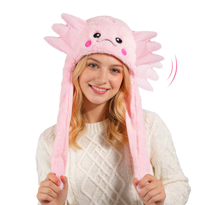 Axolotl Hat Moving Jumping Ear Hat Funny Party Headwear