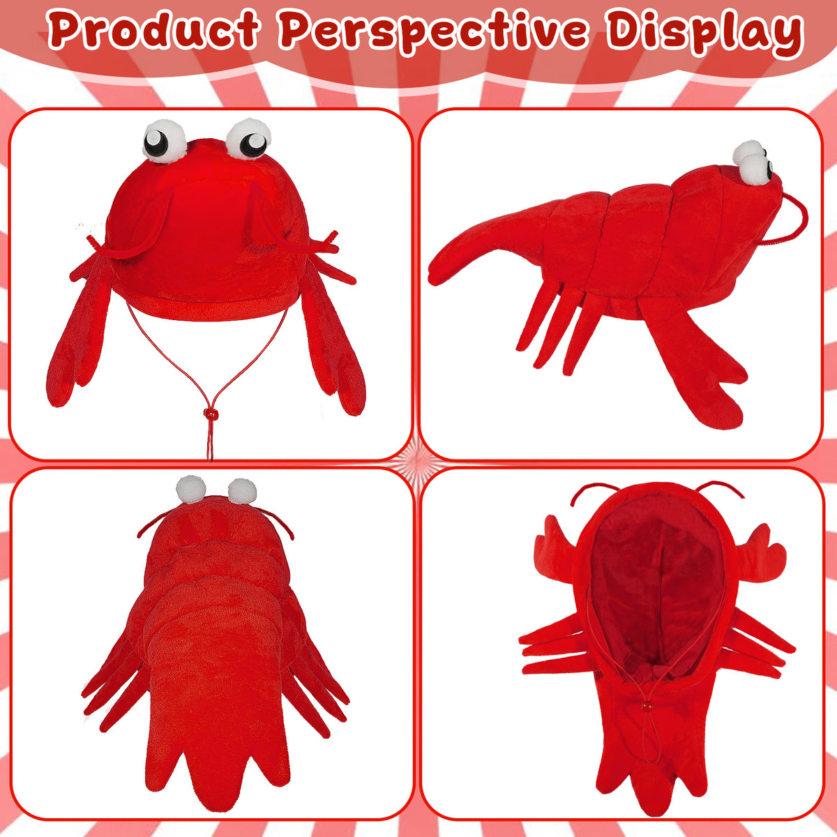 Lobster Hat Lobster Costume Funny Headwear Ocean Animal Crawfish Party Cap