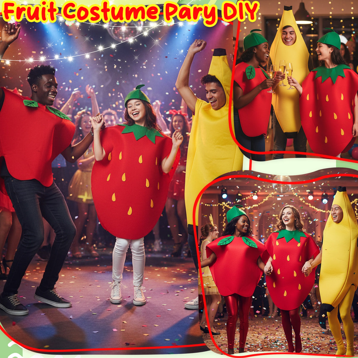 Fruit Costume Set Vegetable Costume Funny Food Outfit for Party Dress Up