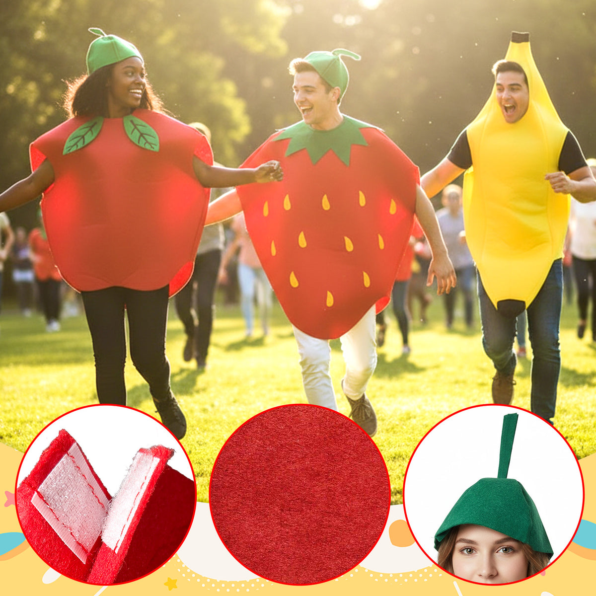Fruit Costume Set Vegetable Costume Funny Food Outfit for Party Dress Up
