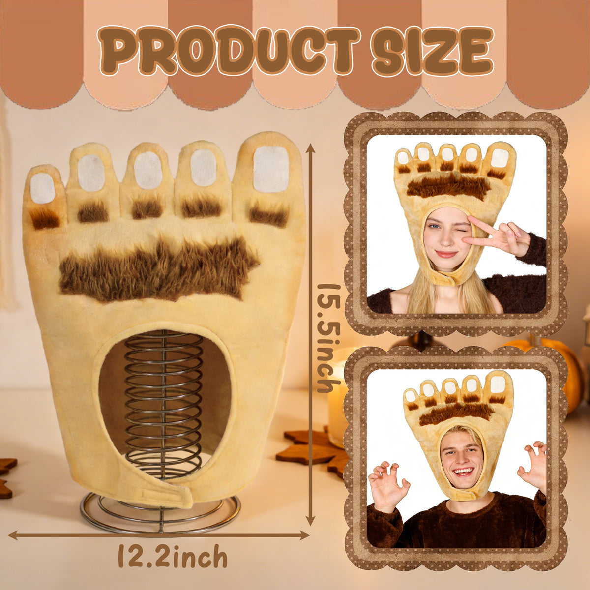 Bigfoot Hat Monster Sasquatch Foot Costume Funny Hat for Halloween
