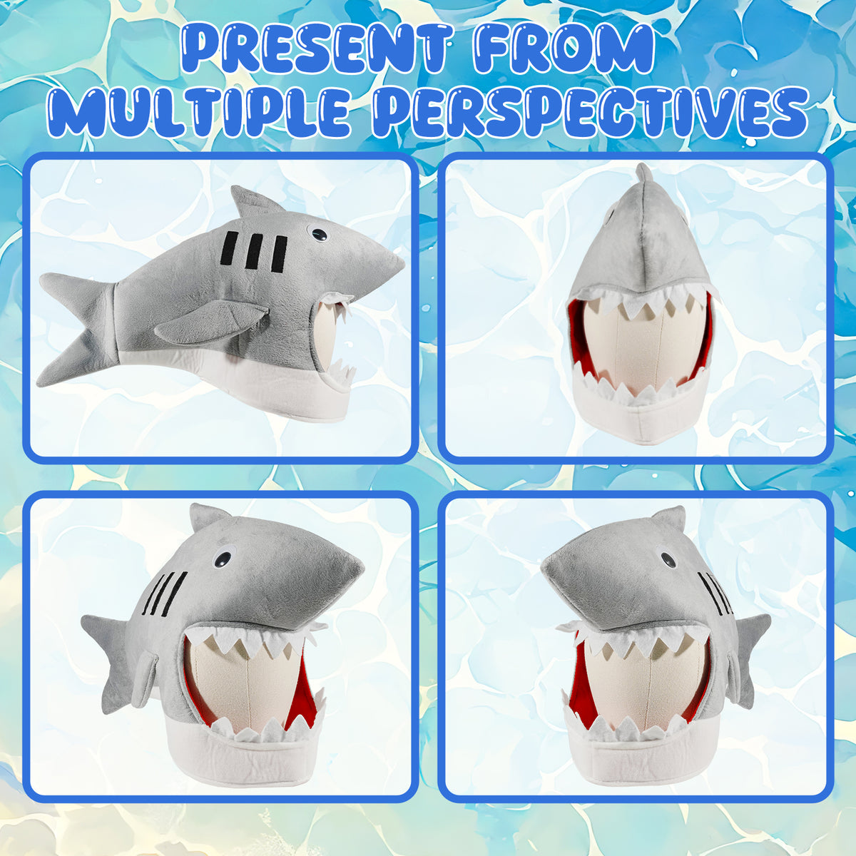 Shark Hat Shark Costume Head Fish Hat Ocean Animal Party Costume